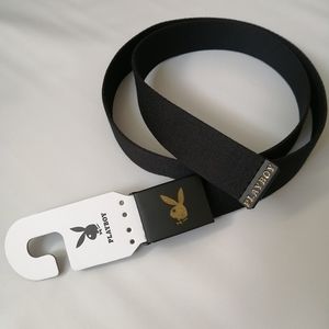 Playboy Black Web Belt L/XL NWT